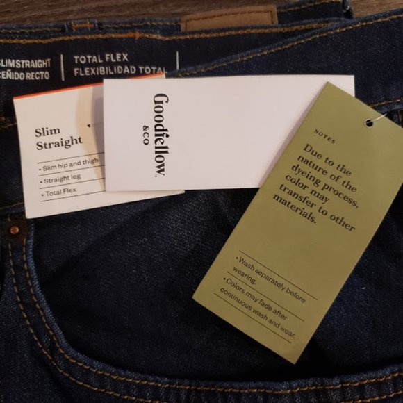 NEW! Goodfellow Herman Slim Straight Blue Jeans - Picture 3 of 3